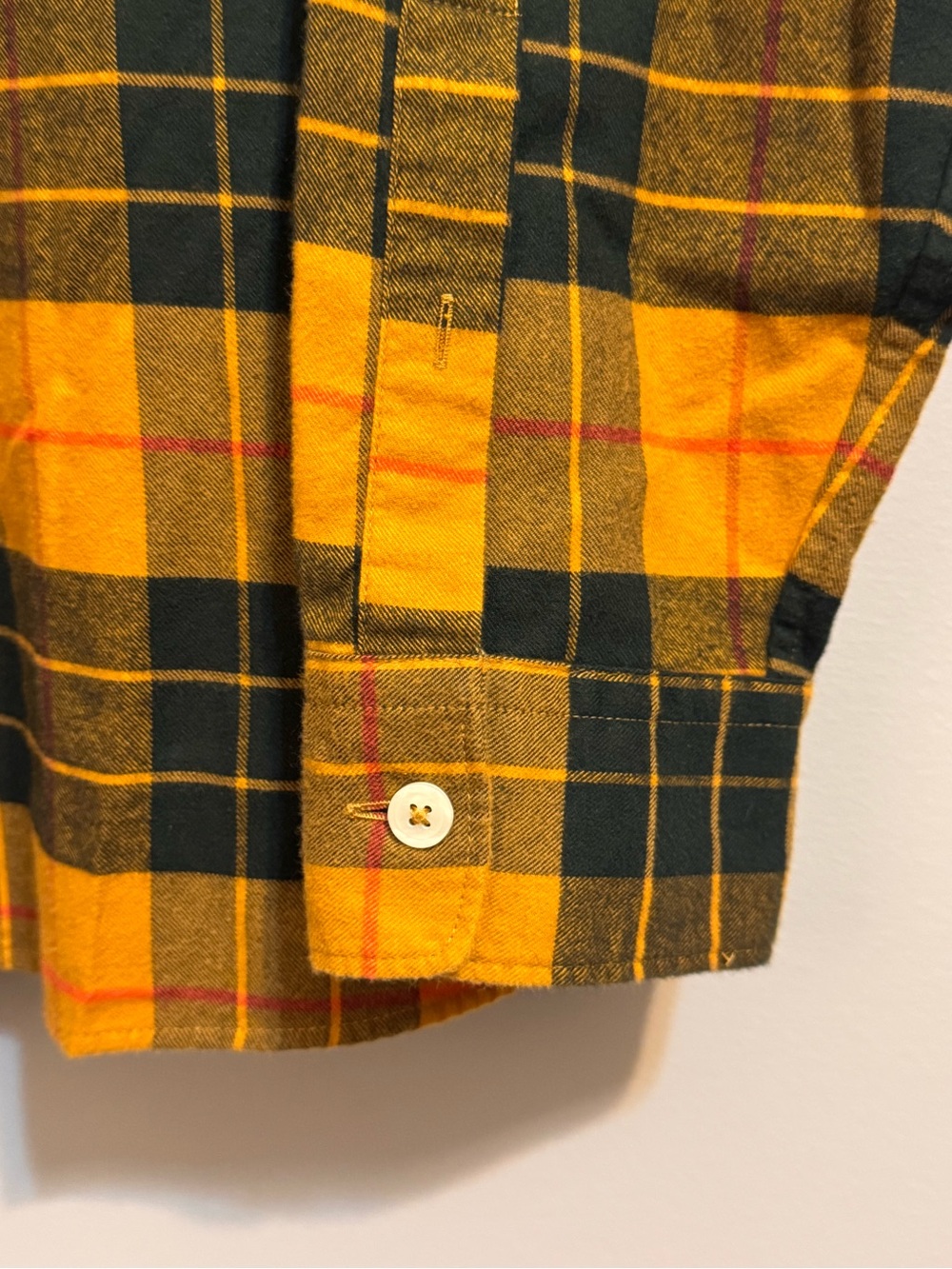 Todd Snyder New York Men’s XL Mustard Plaid Cotton Flannel Button Down - Picture 5 of 9